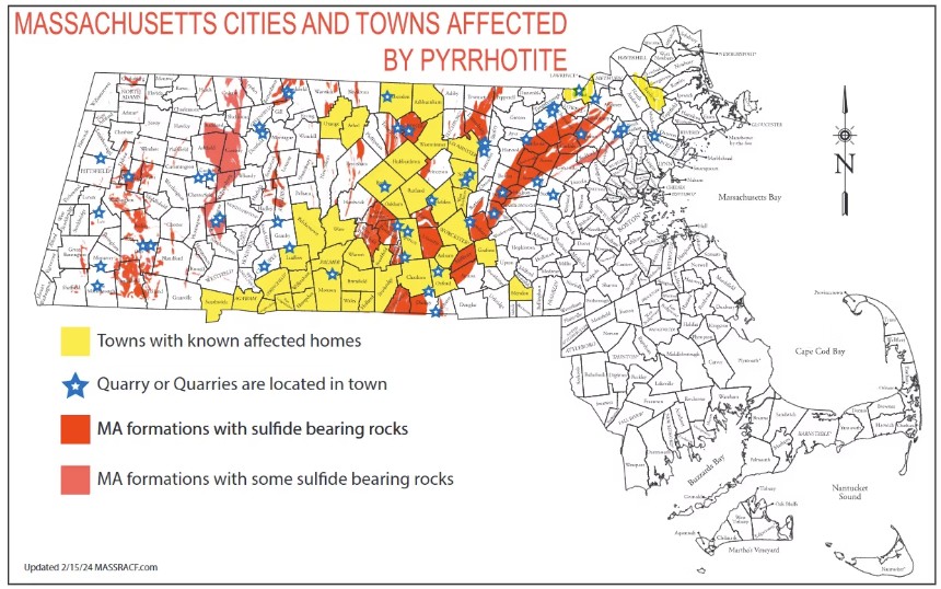 Map Pyrrhotite affected towns 2024 fs