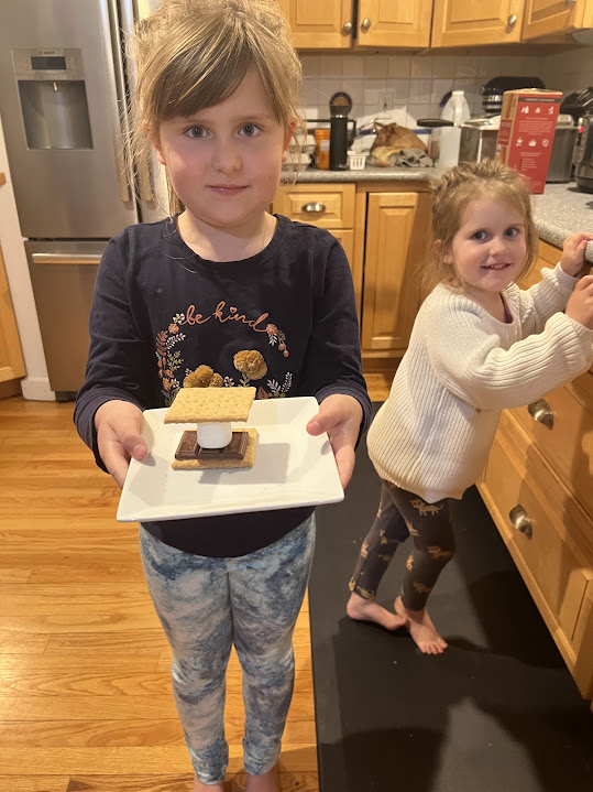 Nixie Elka smores for dinner